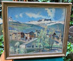 valais Maurice Mathey Printemps  Gemälde peinture Wallis
