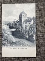 Alte Ansichtskarte Brugg AG, Der schwarze Turm,