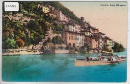 Gandria - Lago die Lugano - Dampfschiff - Litho