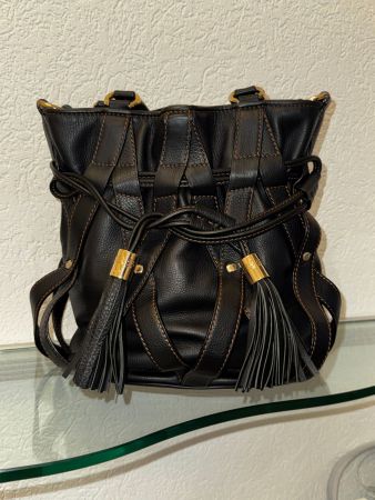 Sac seau Lancel en cuir marron