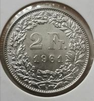 2 Franken 1961 stgl Silber