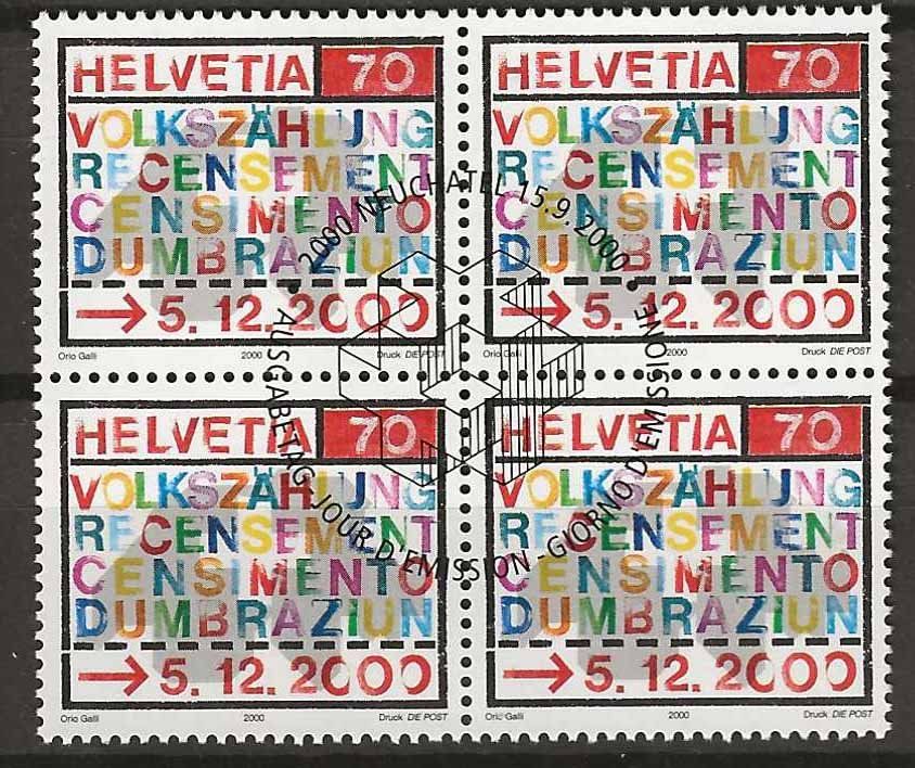 Tutti i francobolli: B1005 - Recensement 2000 B4 1er jour – Usato da Trélex venduto da Phil_Albert