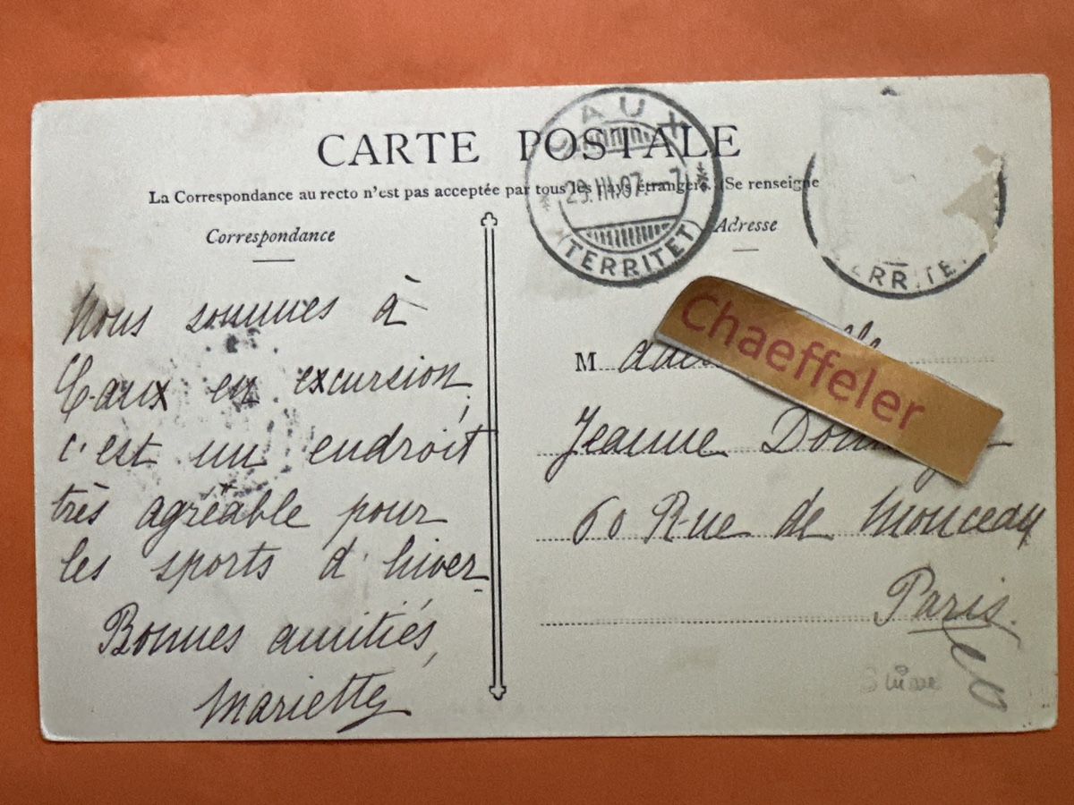 Ansichtskarten: 1907 Caux Palace Hotel – Gebraucht aus Zürich von Chaeffeler 1
