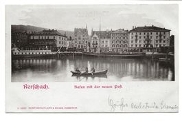 Rorschach (SG) Hafen mit der neuen Post - Togg. Bank - 1903