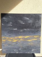 Bild Abstrakt Grau Gold Leinwand 80x80cm