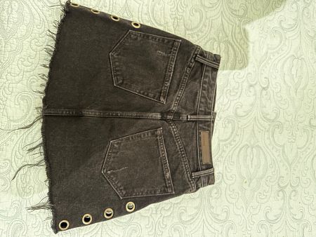 GRLFRND denim mini skirt black