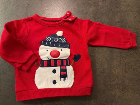 C&A Pullover Schneemann rot Gr 86