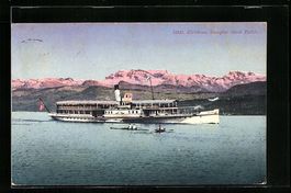 AK Zürichsee, Dampfer Stadt Zürich