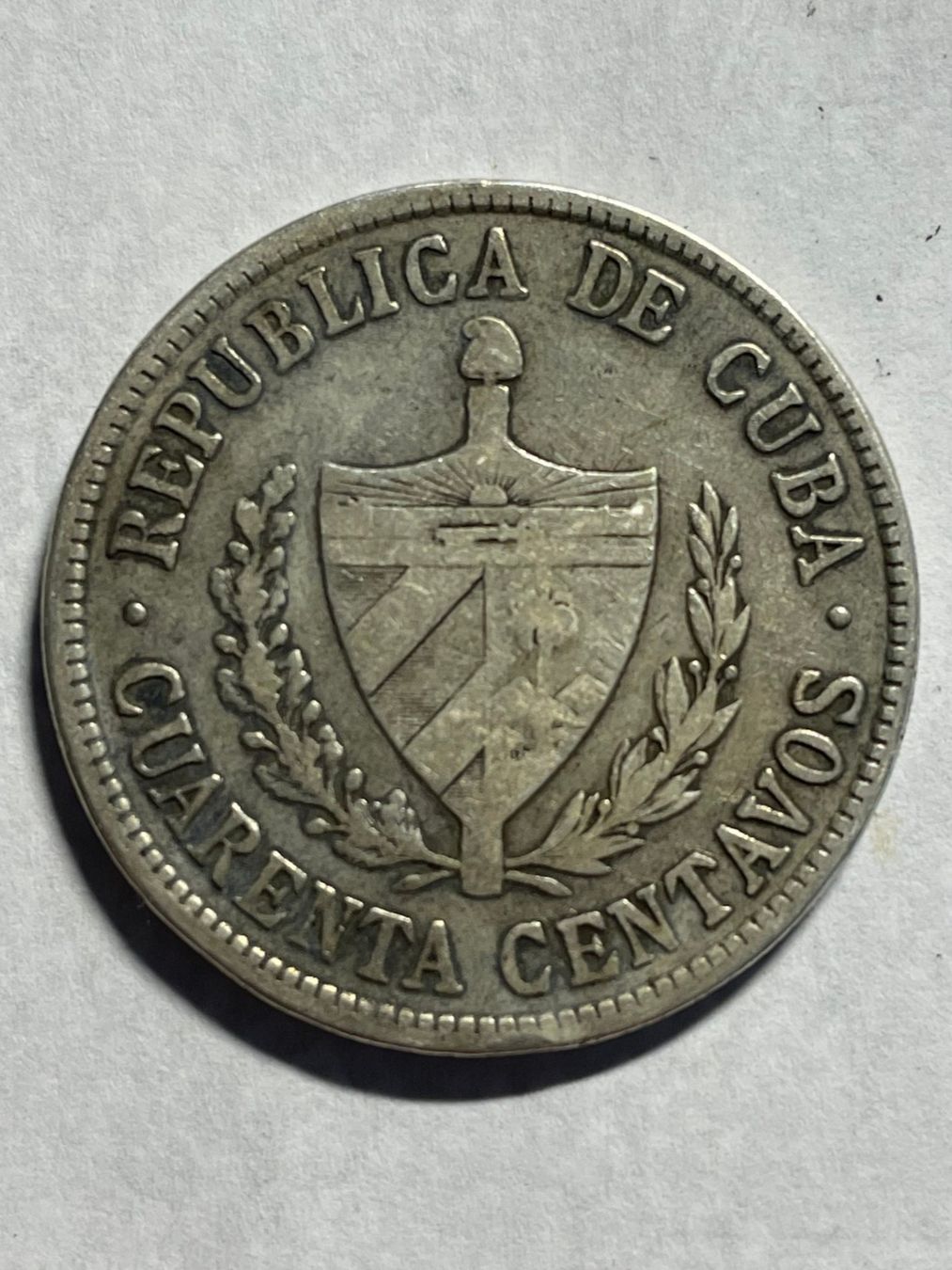 Alle Münzen: (63) 40 Centavos, Kuba 1920 – Gebraucht aus Aesch BL von masmusgo 1