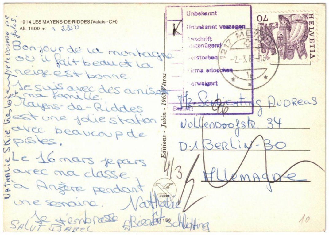 Cartoline postali: La Tzoumaz - 5 Bild AK Mayens de Riddes – Usato da Binningen venduto da Mountainrider 1