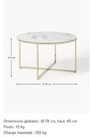 Table basse ronde look marbre Antigua - Westwing collection