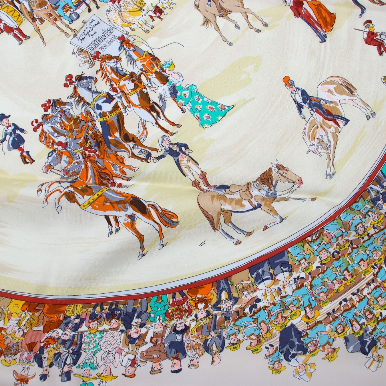 Hermès Foulard & Sciarpe: Hermès Carré "Cirque Molier" crème – Usato da Binningen venduto da Designerlabels 6