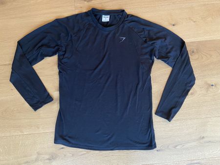 Gymshark Trainingsshirt Grösse M Langarm schwarz Top Zustand
