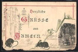 Grusskarten-AK Hameln, Herzliche Grüsse