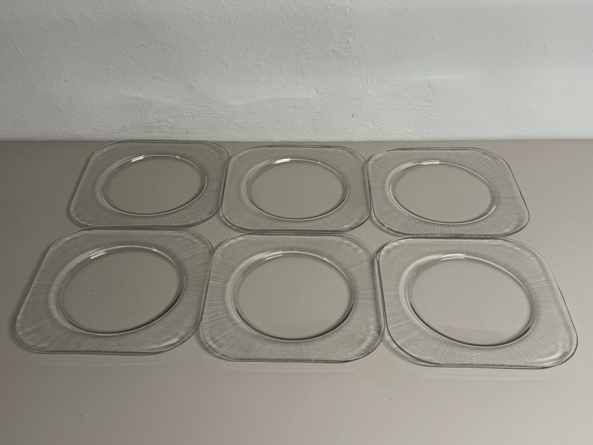 Piatti: 6er Set Glas Teller Unterteller quadratisch 25cm gebraucht – Usato da Zürich venduto da Nobs1