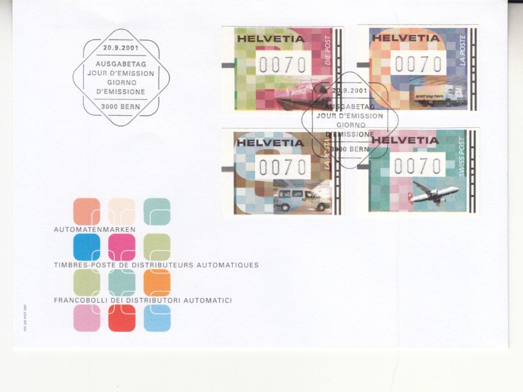 Tutti i francobolli: SBK ATM 15 - 18  FDC – Usato da Bürglen TG venduto da StampGraf