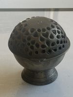Räuchergefäss Metall antik mit Deckel geöffnet (I11)