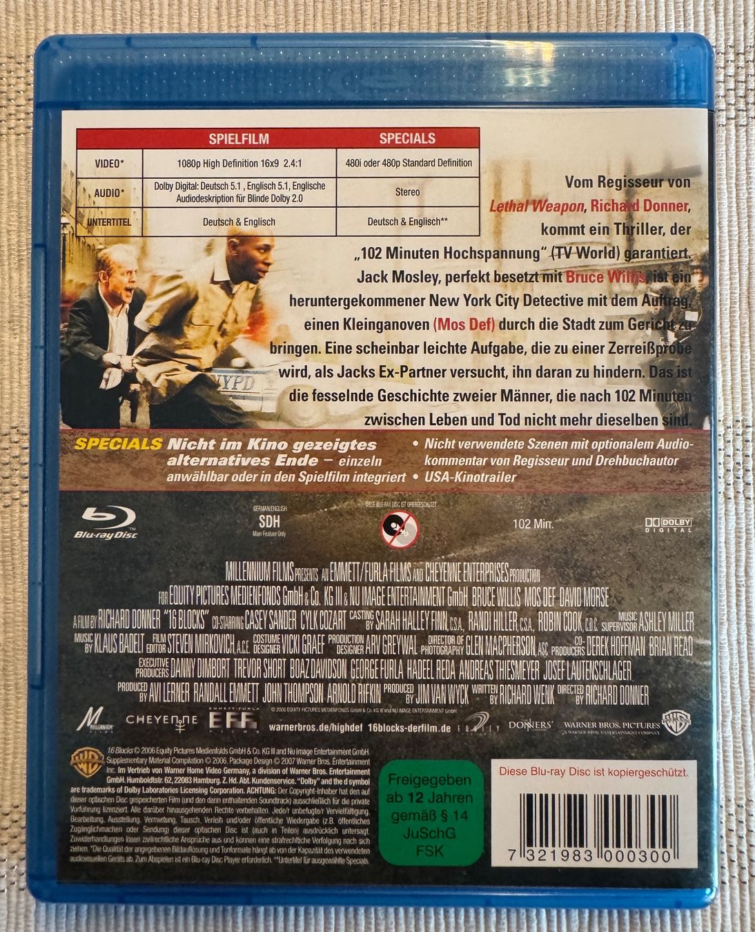 Tutti i DVDs: 16 Blocks - Blu-Ray -  Bruce Willis – Usato da Arbon venduto da drs64 1