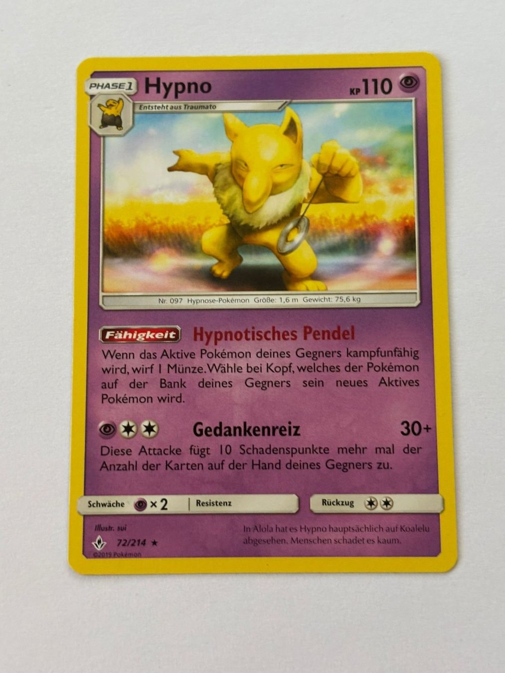 Pokémon Carte collezionabili: Hypno 72/214 – Usato da Herisau venduto da Seyashop_2