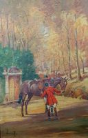 Huile sur bois Louis D'Ax (1879-1945)