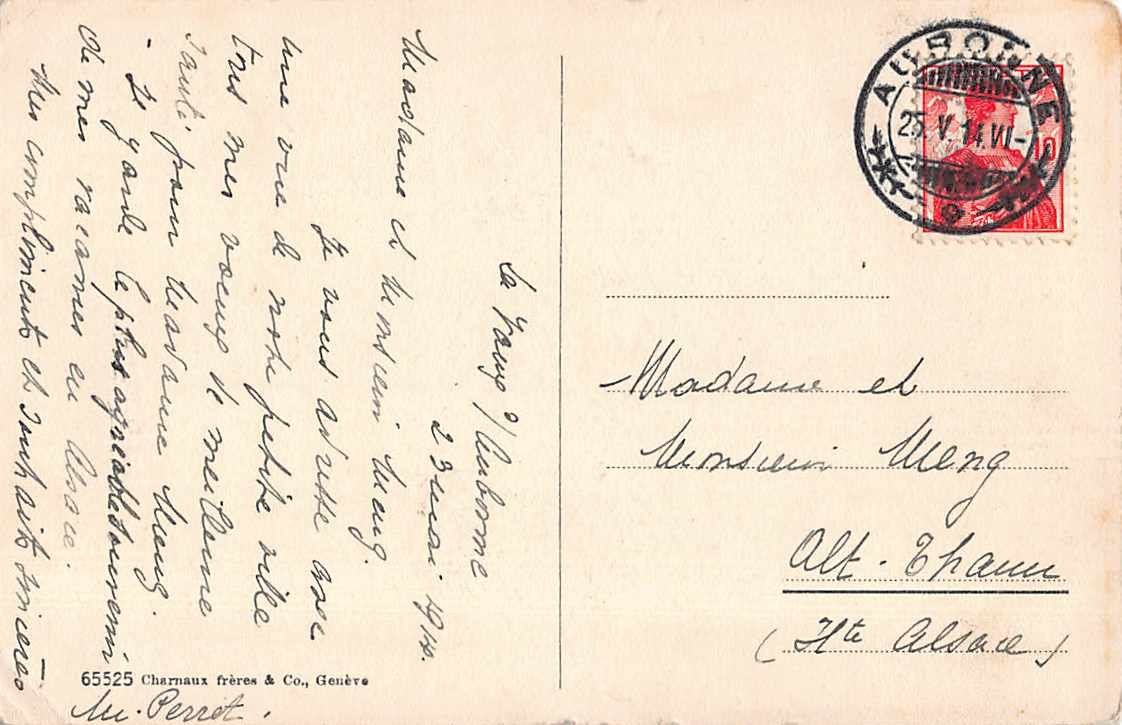 Cartoline postali: Schöne alte Postkarte AUBONNE 1914 – Usato da Winterthur venduto da SchatzchischtliWinti 1