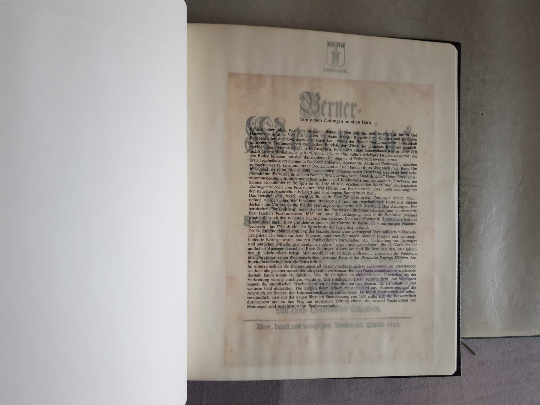 Libri: Bern Chronik - Ring Buch - Sir Rowland Hill AG – Usato da Walterswil BE venduto da Lonitti 3