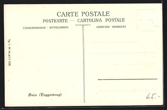 Cartoline postali: Stein, Teilansicht mit Fluss aus der Vog – Usato da Berlin venduto da bartko-reher 1