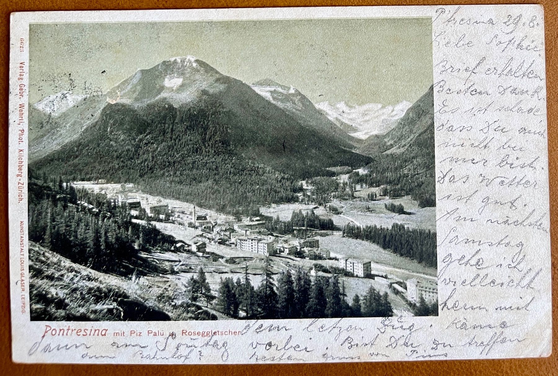 Cartoline postali: PONTRESINA - mit Piz Palü 1909 – Usato da Lutry venduto da Ediego