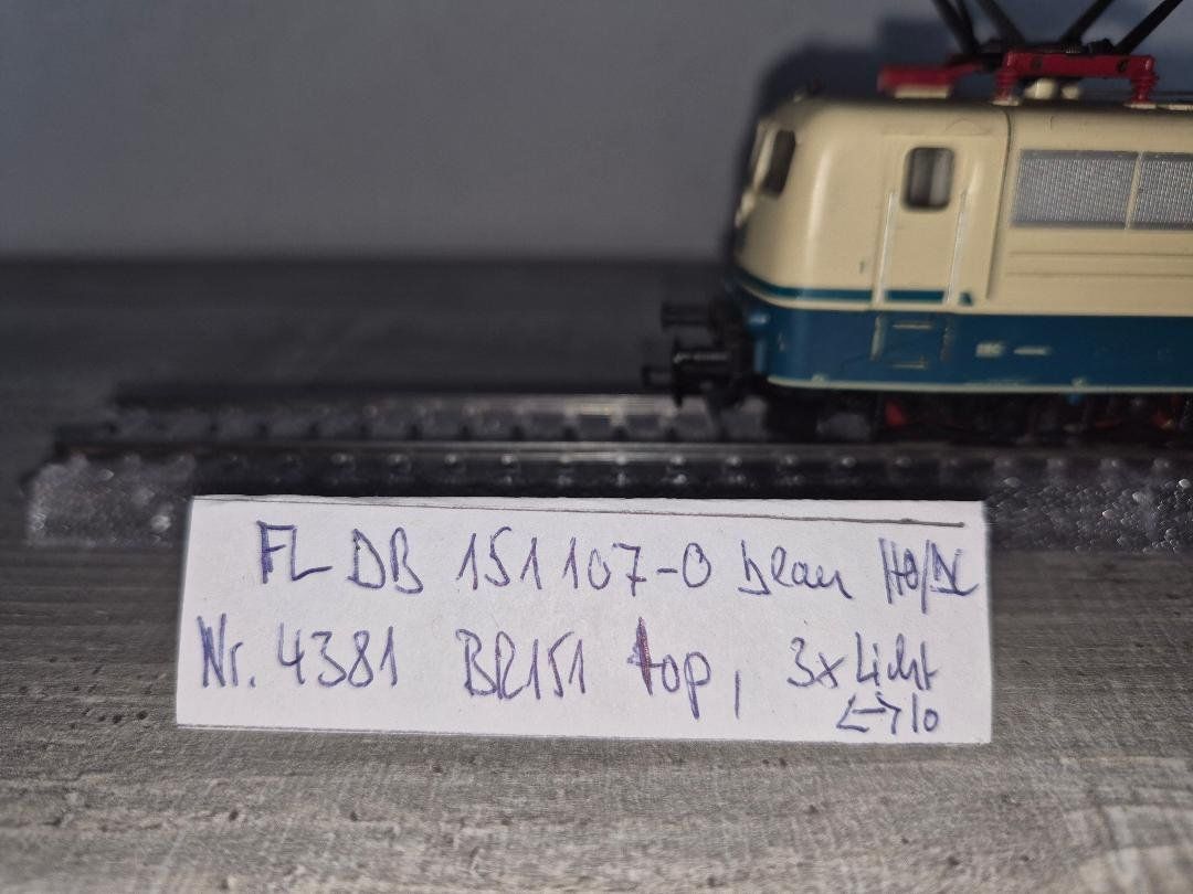 Fleischmann Modellini di ferrovie: Fleischmann E-Lok 4381 DB BR 151, top – Usato da Dielsdorf venduto da Haesi0 1