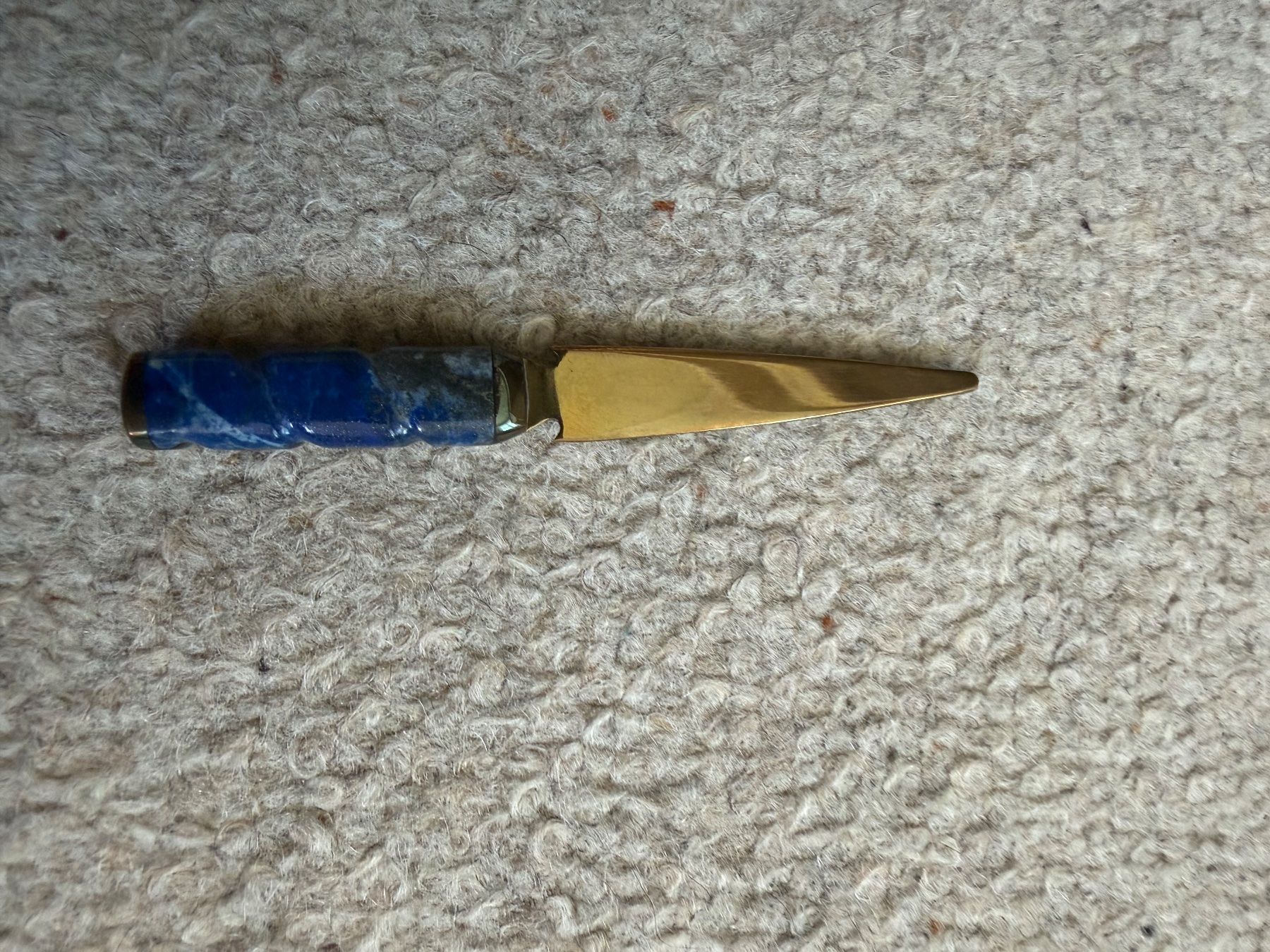 Altro materiale per ufficio: Brieföffner Messing Lapislazuli Griff Antik – Usato da Jona venduto da Jancy60 1