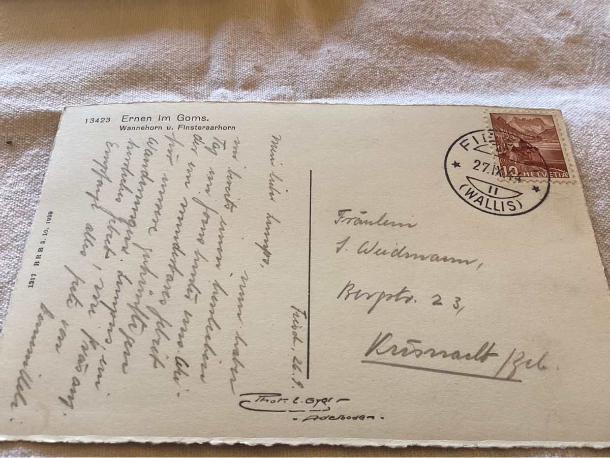 Cartoline postali: Ernen 1944 – Usato da Luc (Ayent) venduto da Rebouille 1