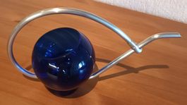 Zimmergiesskanne, Gefäss Kristallglas blau, mundgeblasen neu