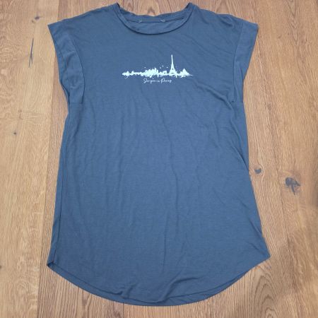 Langes T-Shirt dunkelblau mit Paris Motiv wie neu gr S