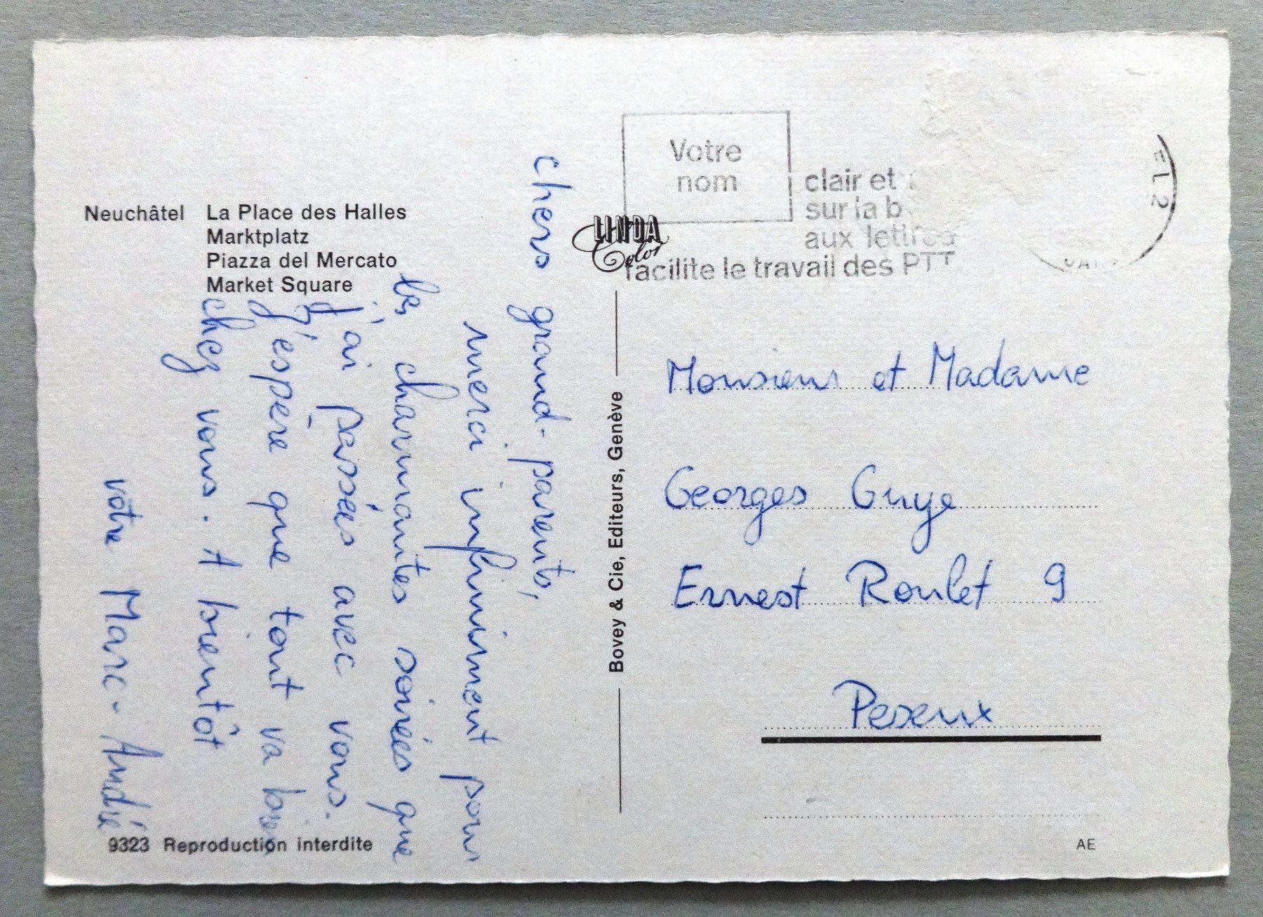 Cartoline postali: Neuchâtel - La Place des Halles – Difettoso da Fétigny venduto da Billy2miny 1