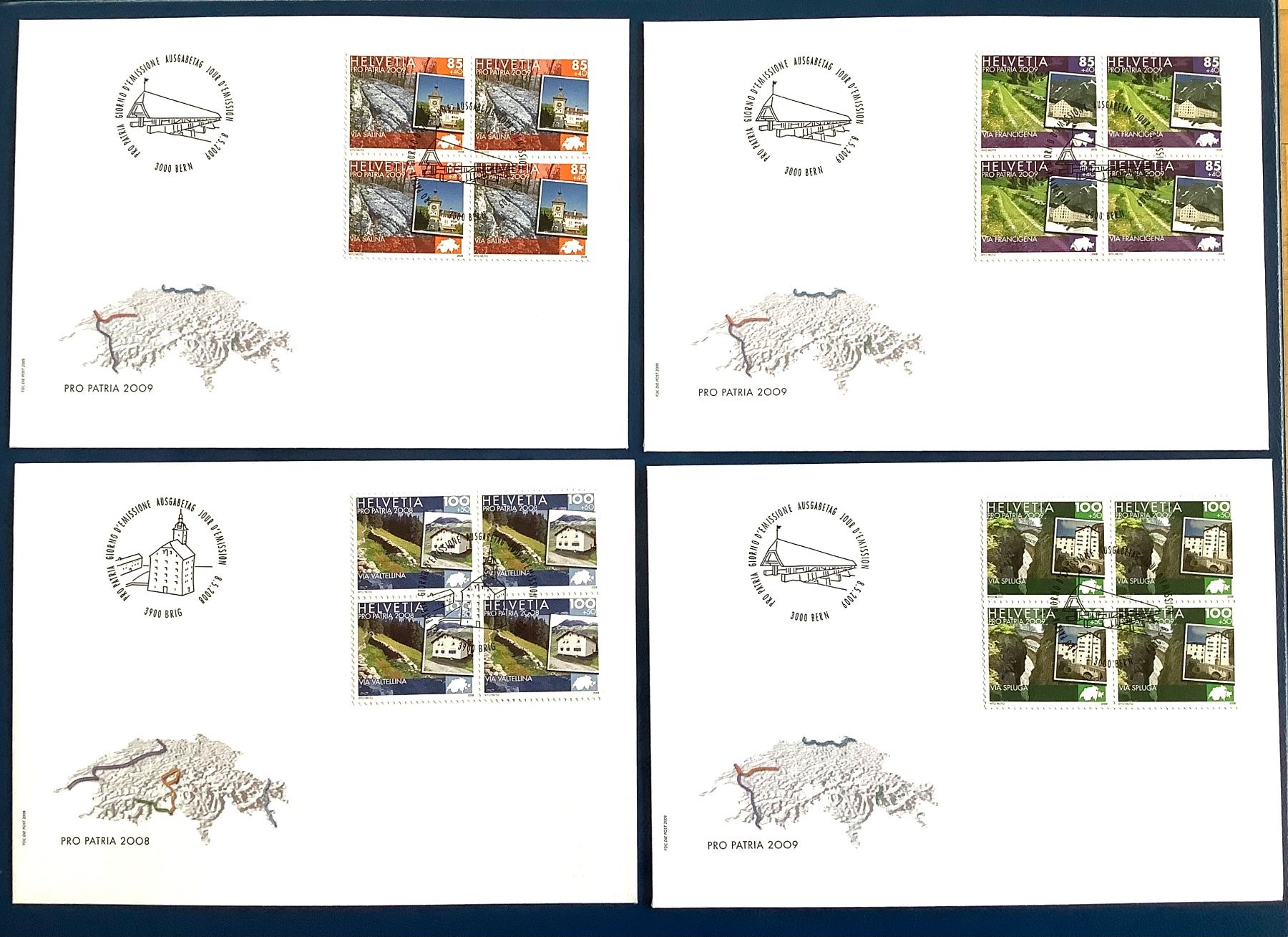 Tutti i francobolli: 2009  / FDC Pro Patria Viererblock Satz – Nuovo (secondo la descrizione) da Liestal venduto da Skunk02