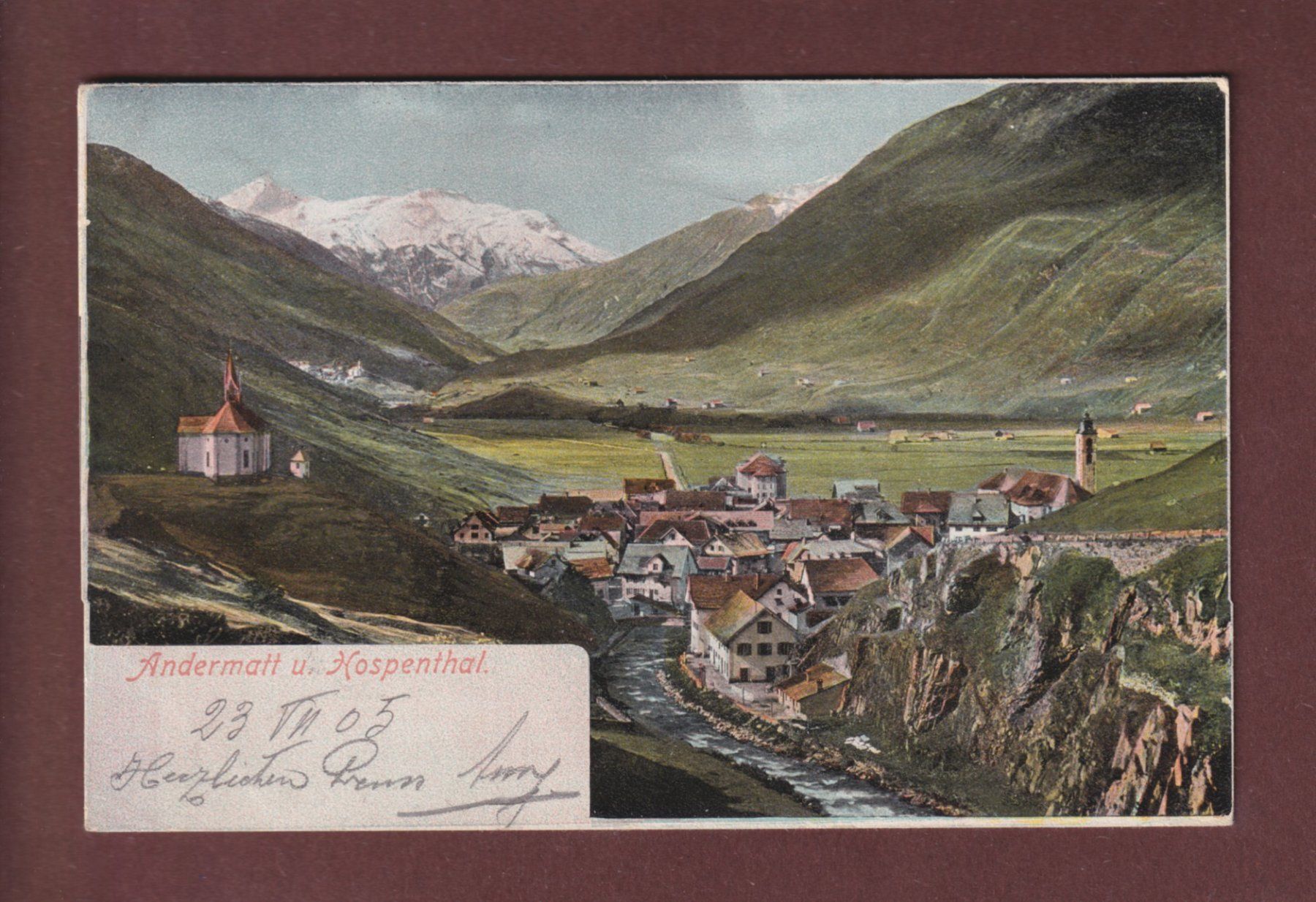 Ansichtskarten: ANDERMATT - Hospenthal - 1905 – Gebraucht aus Pully von nicecards-shop