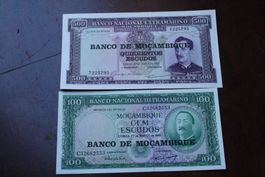 UNC Mozambique 100/500 meticais 1961/1967