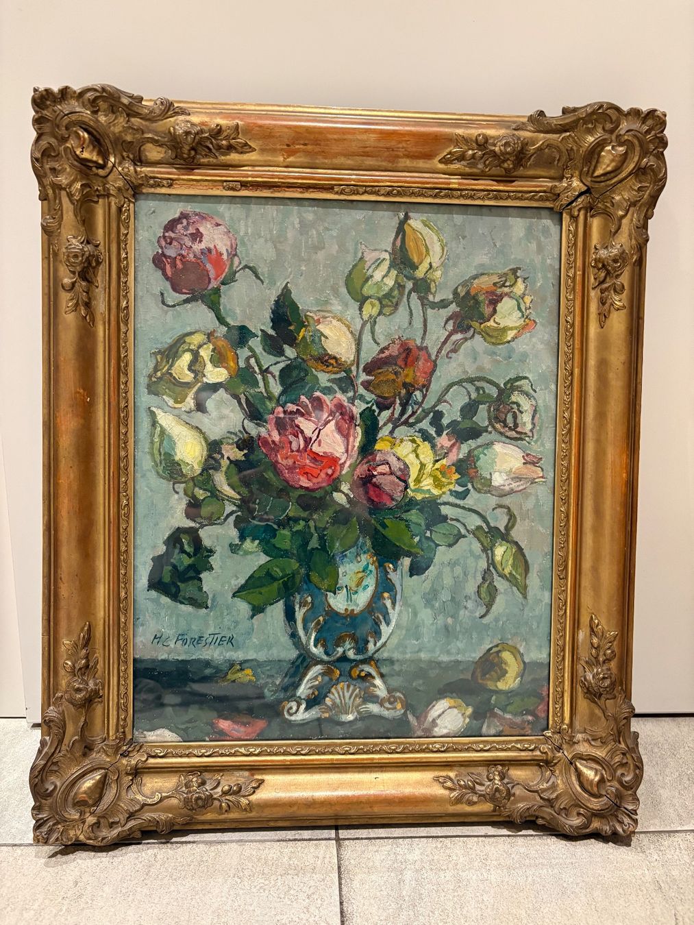 Dipinti: Tableau floral de Henry-Claudius Forestier – Usato da Vésenaz venduto da YaelC