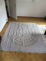 Handgemachte Vorhänge (2er-Set - Weiss/Gold)