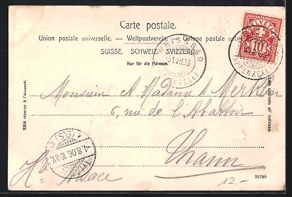 Cartoline postali: Weissbad b. Appenzell, Ortsansicht mit G – Usato da Berlin venduto da bartko-reher 1