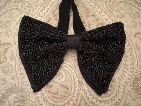 Men’s Bow Tie Papillon with Beads, Handmade