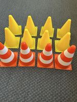 Set of 10 toy Cones - Yellow & Orange - Great for Summer