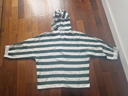 Tom Tailor Kapuzenpullover, grün-weiss gestreift, Gr. XS