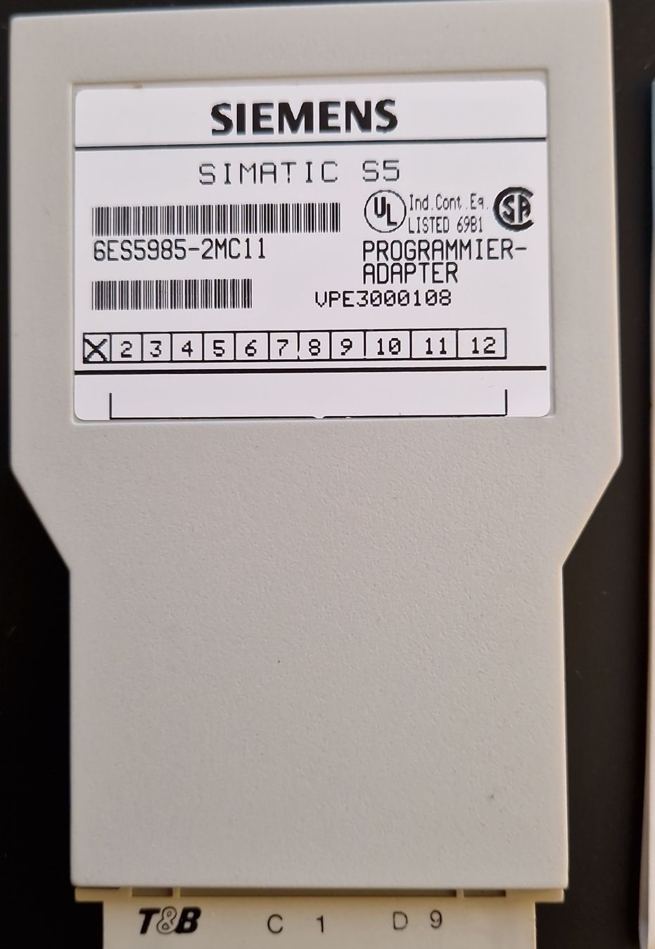 Siemens Elektronikbauteile: Siemens SIMATIC S5 6ES5985-2MC11 Programmier-Adapter – Gebraucht aus Bassersdorf von Baerwid
