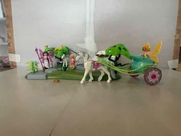 Playmobilset - Spielfiguren mit Kutsche, Einhorn, Naturstück