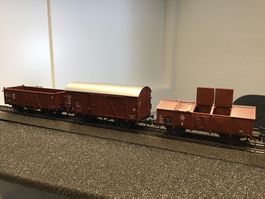 3xROCO GÜTERWAGEN H0 WECHSELSTROM
