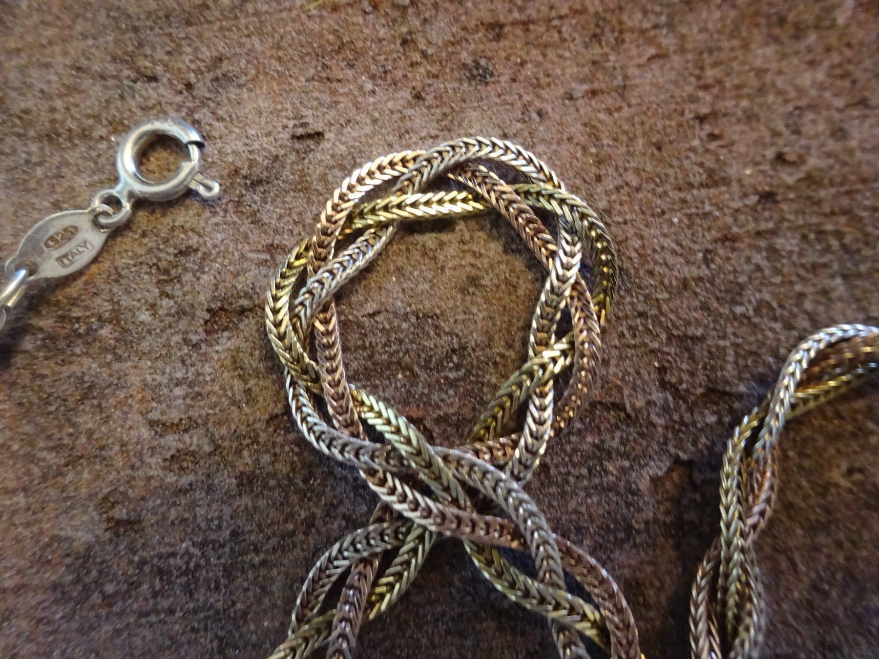Catenine: Kette Flachpanzer Tricolor / 925 Silber – Usato da Esslingen venduto da FetteSchnecke 5