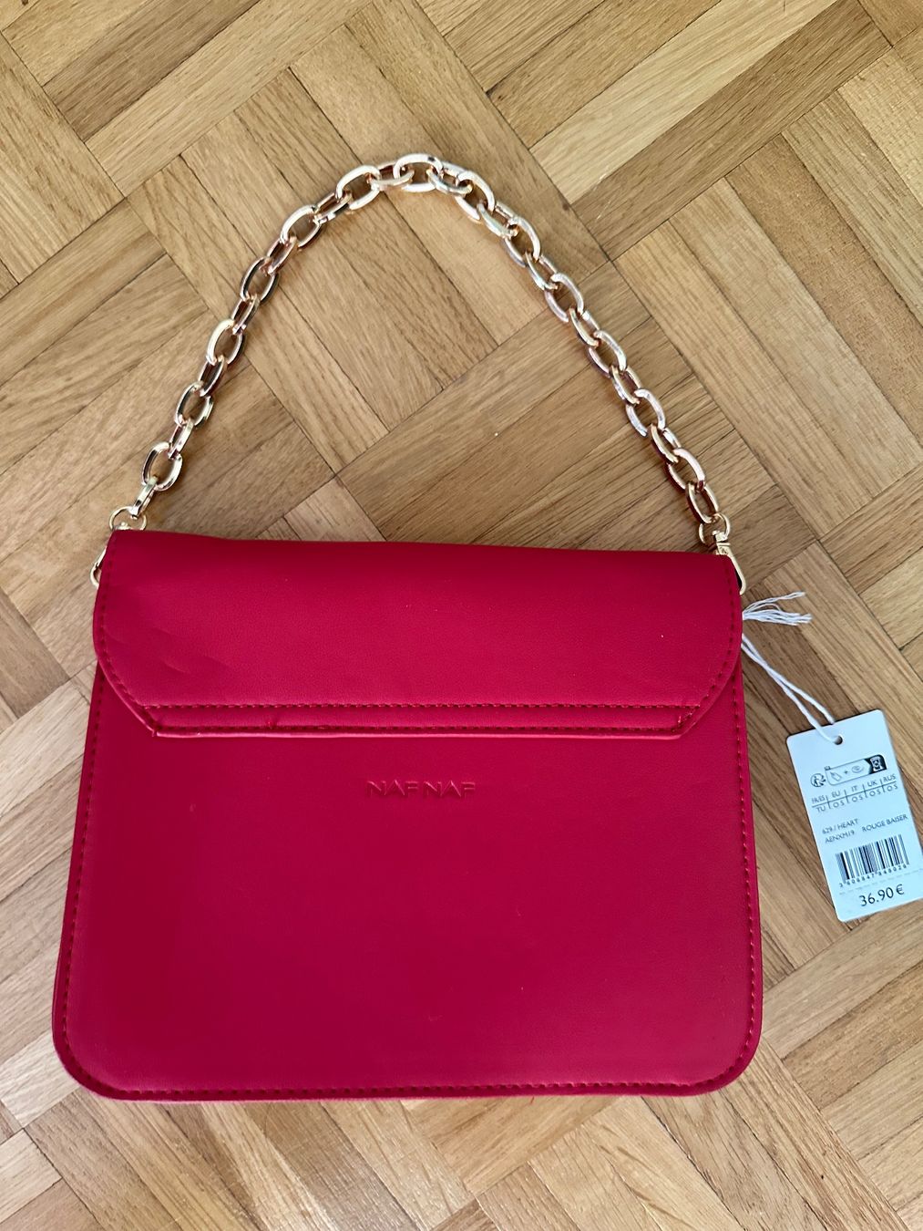 Nafnaf Borse da donna: Rote Schultertasche mit goldenem Herz – Usato da Adliswil venduto da kik_9xns 1