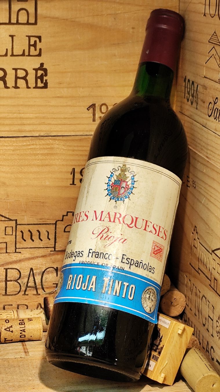 Rioja Vino: 1979 Rioja Tinto Tres Marqueses – Nuovo e nell'imballaggio originale da Büsserach venduto da Vintage-vins 1