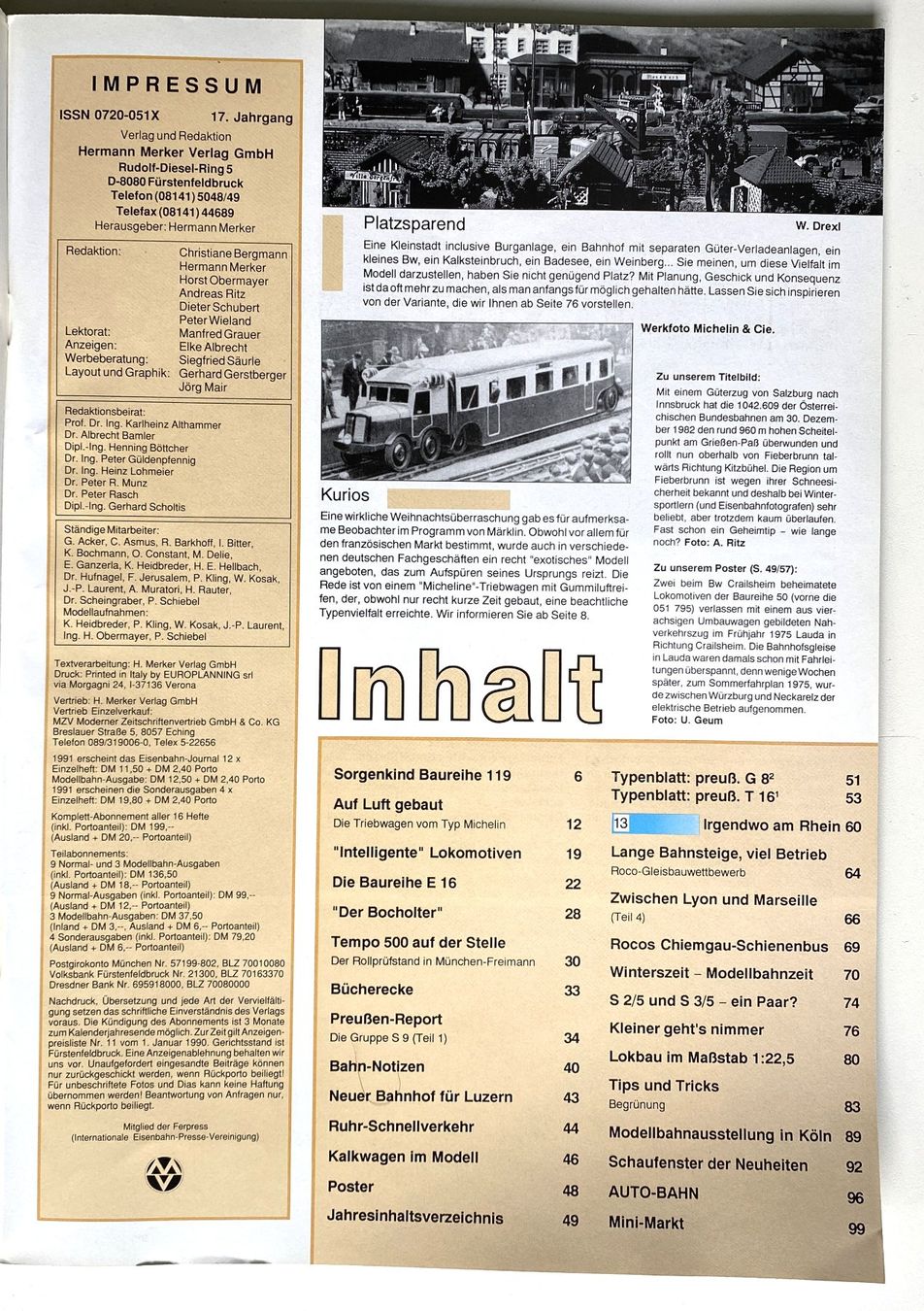 Riviste & Magazine: Eisenbahn Journal - 3 Hefte - 2+4+11/1991 – Nuovo (secondo la descrizione) da Hünenberg venduto da Ecila 2